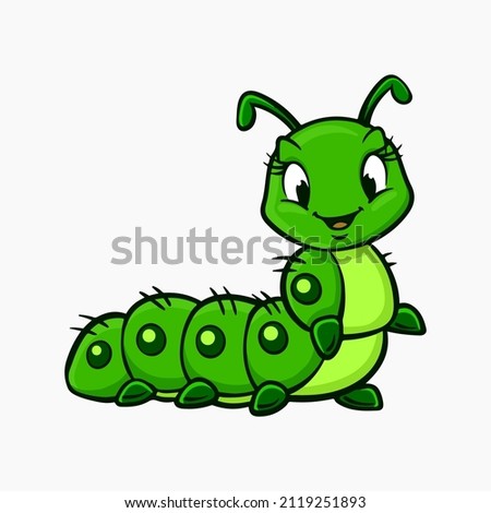 Caterpillar Vector Cartoon Illustration Clipart