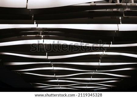 Abstract Illuminated Light Ceiling Background.