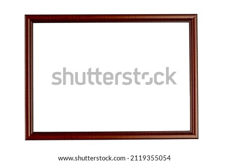 Brown wooden frame. Square Wood Photo Painting Rectangle frame isolated on the white background. White Weathered Wood Photo Painting Picture framework, scope, pale.copy space