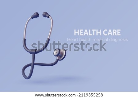 Medical Stethoscope for doctors. wellness and online healthcare concept. Royalty-Free Stock Photo #2119355258