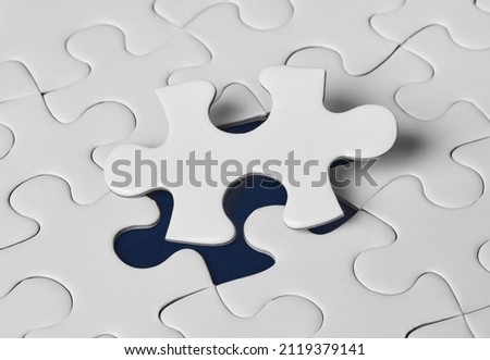 Puzzle jigsaw with a missing piece