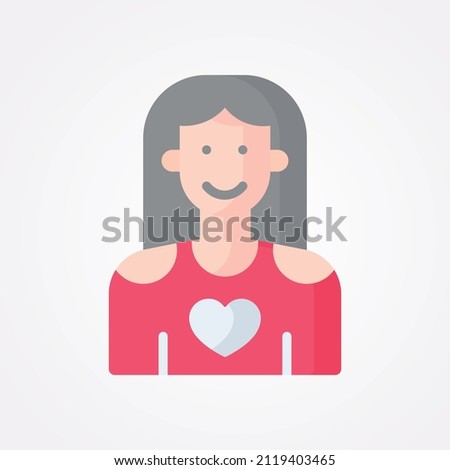 Love and Valentines day Flat Color Vector