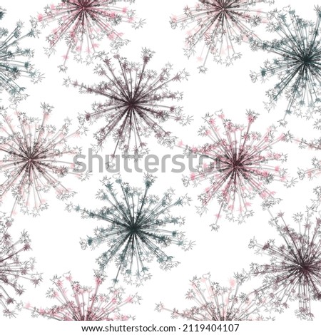 Watercolor hand drawn seamless pattern with feathers and spring tender flowers - dandelions on the white backgroun Seamless pattern set vector drawing dandelion on background, flat design