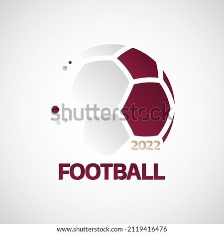 Football championship background. Vector illustration of abstract soccer ball with Qatar national flag colors for your design