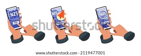Mobile Banking with New Zealand Dollar Illustration