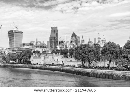 New and old  London skyline.