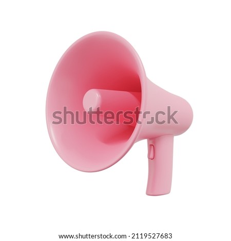 Megaphone, notification concept isolated on white background with clipping path, 3D rendering illustration