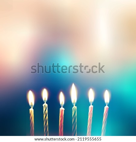 Image of jewish holiday Hanukkah with menorah traditional candelabra and candles