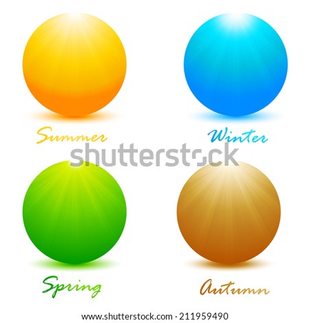 Set of four seasons icons