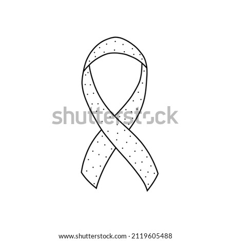 Hand drawn vector illustration of Simple breast cancer icon in doodle style. Cute illustration of medicine symbol on white background.