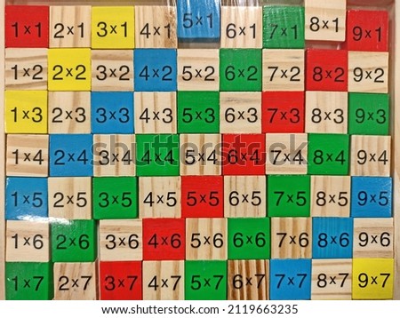 the multiplication table. mathematical operations - multiplication. Mathematics Royalty-Free Stock Photo #2119663235