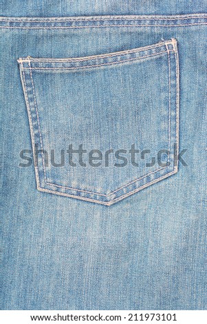 light blue jeans pocket closeup