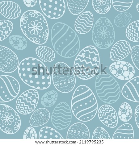 Easter Eggs with seamless ornament pattern, Vector Royalty-Free Stock Photo #2119795235