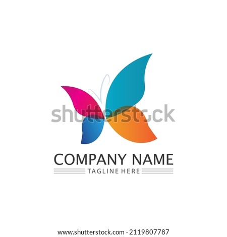 Butterfly and beauty  logo design animal, insect, conceptual simple Vector and  illustration
