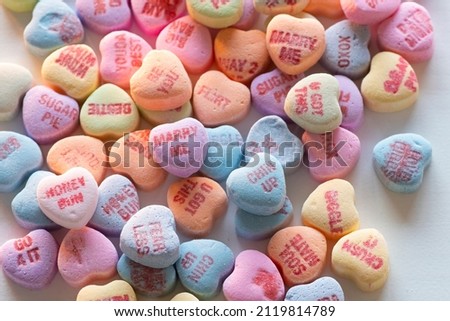 Valentine's Day Sweetheart Candy messages Royalty-Free Stock Photo #2119814789