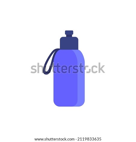 Reusable bottle for water icon, flat vector