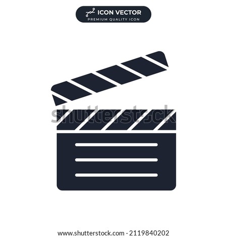 Clapperboard icon symbol template for graphic and web design collection logo vector illustration