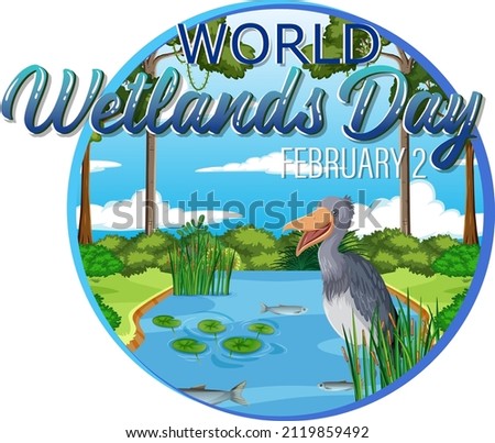 World Wetlands Day logo design illustration