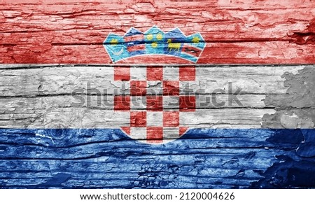 Wooden texture with painted flag