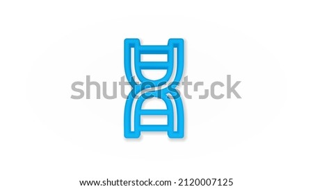DNA, science genetic, molecule, biology 3d line flat color icon. Realistic vector illustration. Pictogram isolated. Top view. Colorful transparent shadow design.