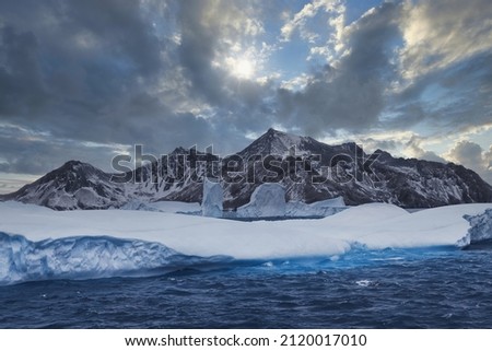 Cooper Bay, Floating Icebergs, South Georgia, South Georgia and the Sandwich Islands, Antarctica Royalty-Free Stock Photo #2120017010
