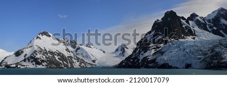 Floating icebergs, Drygalski Fjord, South Georgia, South Georgia and the Sandwich Islands, Antarctica Royalty-Free Stock Photo #2120017079
