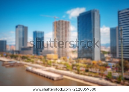 Abstract modern city in bokeh for  background 