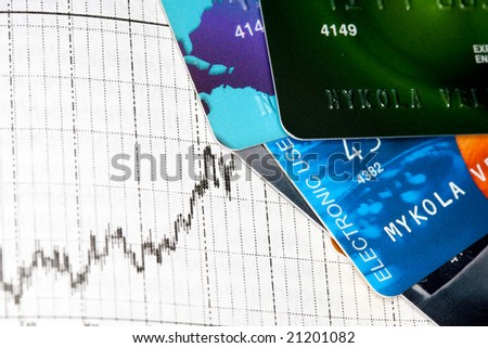 Stock photo: credit card with financial diagram
