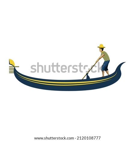 clip art of man row boat with cartoon design,vector illustration