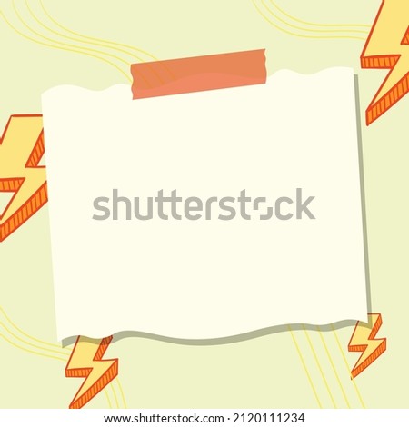 Paper note on yellow lightning background Free Vector