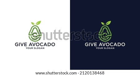logo design inspiration avocado care Royalty-Free Stock Photo #2120138468