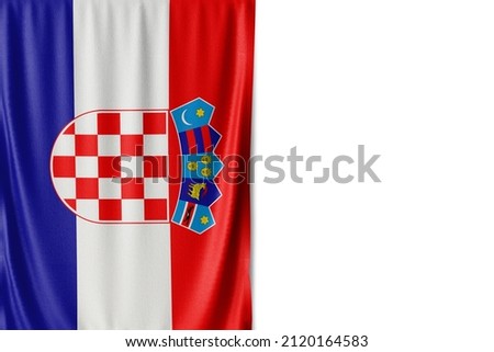 Croatia flag isolated on white background. Close up of the Croatia flag. flag symbols of Croatian.