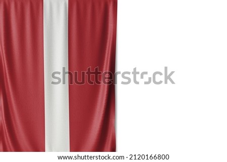 Latvia flag isolated on white background. Close up of the Latvia flag. flag symbols of Latvian.