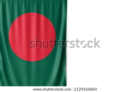 Bangladesh flag isolated on white background. Close up of the Bangladesh flag. flag symbols of Bangladeshi.