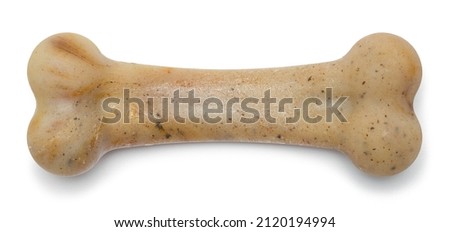 Plastic Dog Bone Top View Cut Out. Royalty-Free Stock Photo #2120194994