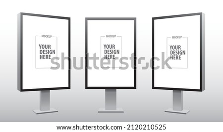 Blank Billboard Realistic Vector Mockup for Outdoor Advertising Poster Design. Royalty-Free Stock Photo #2120210525