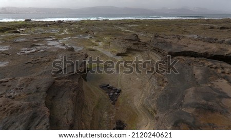 Gran Canaria, textures of the rocks of El Confital beach on the edge of Las Palmas de Gran Canaria
