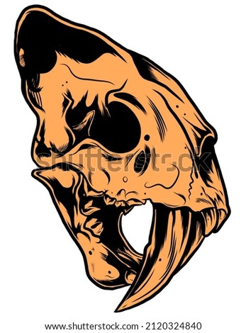 Sabertooth Skull Bold Graphic Illustration