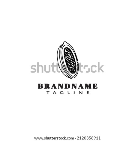 cocoa beans logo cartoon icon design template black modern isolated vector flat