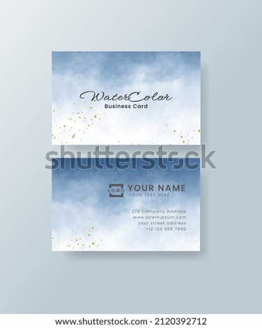 Watercolor business card. Vector EPS 10.