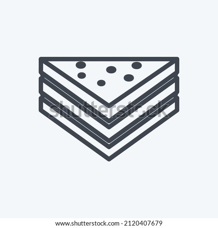 Sandwich Icon in trendy line style isolated on soft blue background