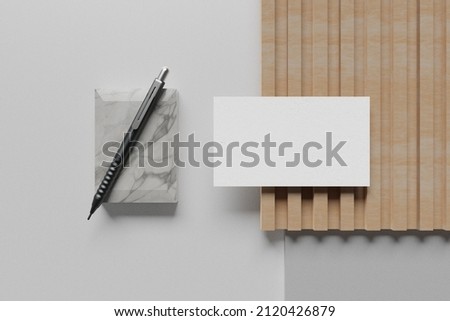 Top View Minimalist Business Card Mockup Royalty-Free Stock Photo #2120426879