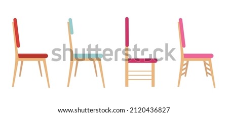 Wooden chair vector design illustration isolated on white background Royalty-Free Stock Photo #2120436827