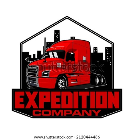 semi truck logo design vector	
