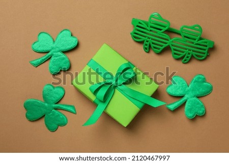 Different accessories for St.Patrick's Day, top view