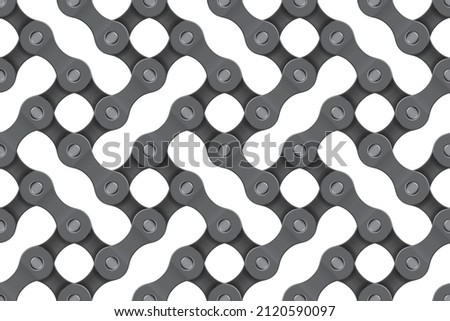 Vector seamless geometric texture realistic chain. Isolated on white background
