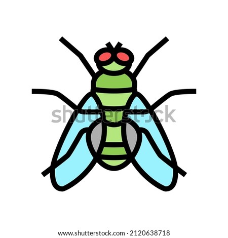 fly insect color icon vector. fly insect sign. isolated symbol illustration