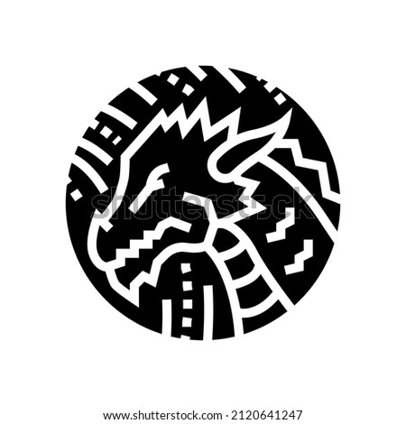 dragon chinese horoscope animal glyph icon vector. dragon chinese horoscope animal sign. isolated contour symbol black illustration
