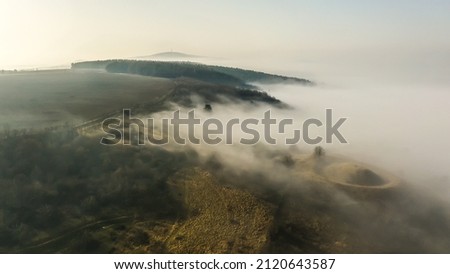 autumn foggy landscape on the southern marava