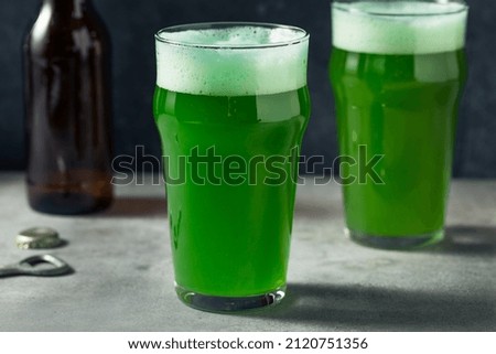 Cold Refreshing Green Beer in a Glass for St Patricks Day